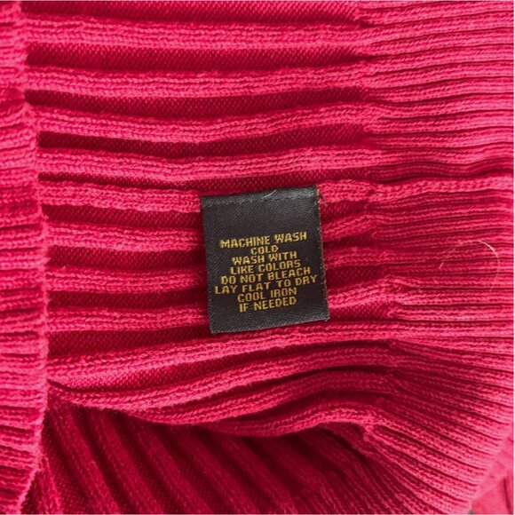 Ralph Lauren Jeans Co Red Long Sleeve Sweater V-Neck Button Ribbed 100% cotton - Picture 6 of 6